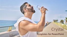  Presentation with water sports - Theme with hispanic-sports-man-wearing-workout background and a  colored foreground
