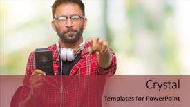  Presentation with passport - Colorful theme enhanced with hispanic student man holding passport backdrop and a red colored foreground