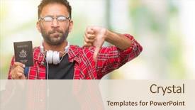  Presentation with student - Slides enhanced with hispanic student man holding passport background and a lemonade colored foreground