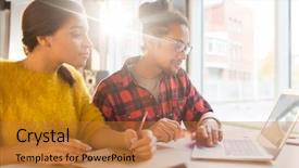  Presentation with esl students - PPT theme with thesis management - two hispanic students preparing home background and a gold colored foreground