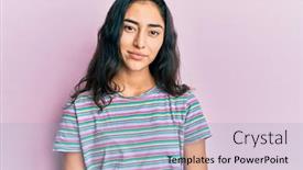  Presentation with dental - Theme enhanced with hispanic-teenager-girl-with-dental background and a light blue colored foreground