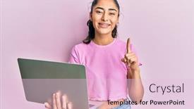  Presentation with dental - Beautiful presentation design featuring hispanic-teenager-girl-with-dental backdrop and a lemonade colored foreground