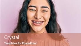 Presentation with orthodontic - Colorful presentation enhanced with hispanic-teenager-girl-with-dental backdrop and a coral colored foreground