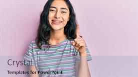  Presentation with dental - Cool new slide deck with hispanic-teenager-girl-with-dental backdrop and a light blue colored foreground