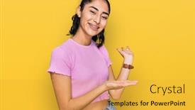  Presentation with dental - Presentation with hispanic-teenager-girl-with-dental background and a yellow colored foreground