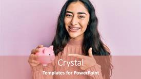  Presentation with piggy bank - Audience pleasing slide deck consisting of hispanic-teenager-girl-with-dental backdrop and a coral colored foreground