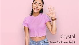  Presentation with hispanic - Cool new slide deck with hispanic-teenager-girl-with-dental backdrop and a lemonade colored foreground