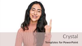  Presentation with dental - Amazing slide set having hispanic-teenager-girl-with-dental backdrop and a soft green colored foreground