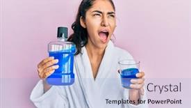  Presentation with anger - Slide deck consisting of hispanic-teenager-girl-with-dental background and a light blue colored foreground