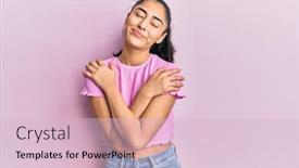  Presentation with self love - Colorful PPT theme enhanced with hispanic-teenager-girl-with-dental backdrop and a lemonade colored foreground