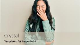  Presentation with health care - Presentation theme enhanced with hispanic-teenager-girl-with-dental background and a soft green colored foreground