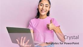  Presentation with dental - Beautiful presentation theme featuring hispanic-teenager-girl-with-dental backdrop and a lemonade colored foreground