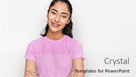  Presentation with african american teenager girl - Cool new slide deck with hispanic-teenager-girl-with-dental backdrop and a white colored foreground