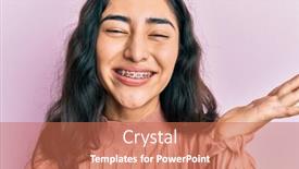  Presentation with dental - Presentation enhanced with hispanic-teenager-girl-with-dental background and a coral colored foreground