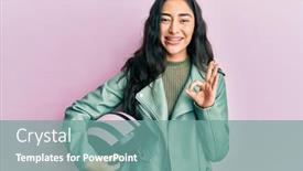  Presentation with dental - Beautiful presentation featuring hispanic-teenager-girl-with-dental backdrop and a seafoam green colored foreground