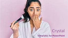  Presentation with dental - Audience pleasing presentation design consisting of hispanic-teenager-girl-with-dental backdrop and a lemonade colored foreground