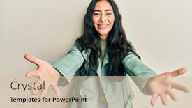  Presentation with dental - PPT theme having hispanic-teenager-girl-with-dental background and a soft green colored foreground