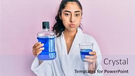  Presentation with puffing - Theme with hispanic-teenager-girl-with-dental background and a light blue colored foreground