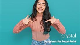  Presentation with hispanic - PPT theme with hispanic-teenager-girl-with-dental background and a teal colored foreground