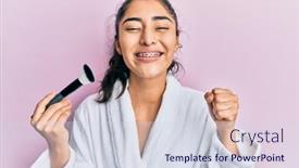  Presentation with dental - Slide deck consisting of hispanic-teenager-girl-with-dental background and a sky blue colored foreground