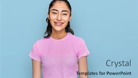  Presentation with hispanic - Audience pleasing PPT layouts consisting of hispanic-teenager-girl-with-dental backdrop and a light blue colored foreground