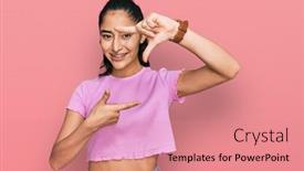  Presentation with dental photography - Audience pleasing slide set consisting of hispanic-teenager-girl-with-dental backdrop and a coral colored foreground