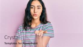  Presentation with african american teenager girl - Presentation design featuring hispanic-teenager-girl-with-dental background and a lemonade colored foreground