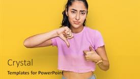  Presentation with dental - Beautiful slides featuring hispanic-teenager-girl-with-dental backdrop and a gold colored foreground