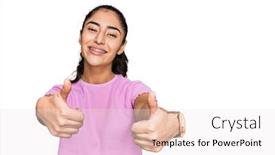  Presentation with dental - Slide set enhanced with hispanic-teenager-girl-with-dental background and a sky blue colored foreground