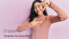  Presentation with dental photography - Presentation design consisting of hispanic-teenager-girl-with-dental background and a lemonade colored foreground