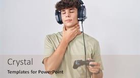  Presentation with infection - Slide set with hispanic-teenager-playing-video-game background and a coral colored foreground