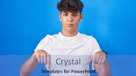  Presentation with depressed - Presentation featuring hispanic-teenager-standing-over-blue background and a teal colored foreground
