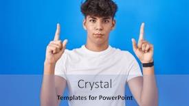  Presentation with direction - Theme with hispanic-teenager-standing-over-blue background and a light blue colored foreground