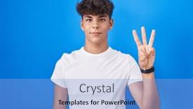  Presentation with blue - Presentation design having hispanic-teenager-standing-over-blue and a light blue colored foreground