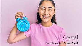  Presentation with dental - Presentation theme consisting of hispanic-teenager-with-dental-braces background and a lemonade colored foreground