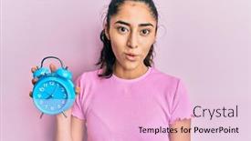  Presentation with clock face - Audience pleasing PPT theme consisting of hispanic-teenager-with-dental-braces backdrop and a lemonade colored foreground