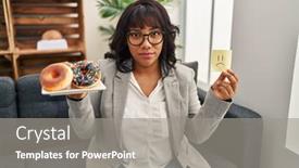  Presentation with eating disorder - PPT layouts having hispanic-therapist-woman-working background and a gray colored foreground