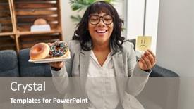  Presentation with eating disorder - Slide set consisting of hispanic-therapist-woman-working background and a gray colored foreground