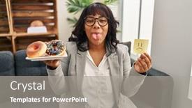  Presentation with eating disorder - Presentation theme consisting of hispanic-therapist-woman-working background and a gray colored foreground