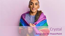  Presentation with transgender flag - Presentation theme having hispanic-transgender-female-wearing-make background and a lemonade colored foreground