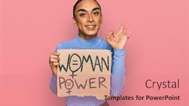  Presentation with transgender - Slide deck consisting of hispanic-transgender-man-wearing-make background and a coral colored foreground