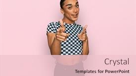  Presentation with long hair man - Slide deck consisting of hispanic-transgender-man-wearing-make background and a lemonade colored foreground