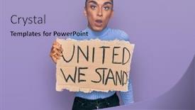  Presentation with transgender - Slide set having hispanic-transgender-man-wearing-make background and a light blue colored foreground