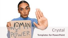  Presentation with long hair man - Amazing slide deck having hispanic-transgender-man-wearing-make backdrop and a lemonade colored foreground