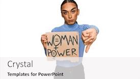  Presentation with long hair man - Slides enhanced with hispanic-transgender-man-wearing-make background and a white colored foreground