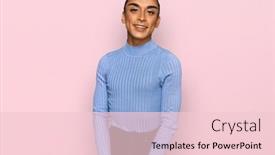  Presentation with long hair - PPT theme with hispanic-transgender-man-wearing-make background and a lemonade colored foreground