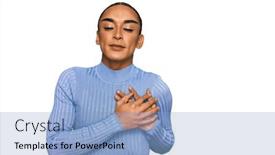  Presentation with transgender health - Theme having hispanic-transgender-man-wearing-make background and a light blue colored foreground