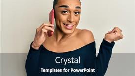  Presentation with long hair man - PPT theme featuring hispanic-transgender-man-wearing-make background and a navy blue colored foreground