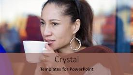  Presentation with beverage - Slide set featuring hispanic-woman-enjoying-a-hot background and a coral colored foreground