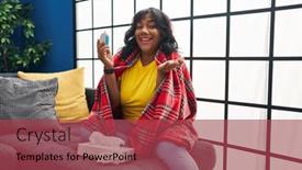  Presentation with asthma - Slide deck enhanced with hispanic-woman-holding-medical-asthma background and a red colored foreground